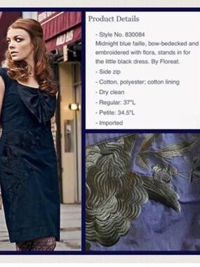 Floreat Navy Mini Dress with Black Floral Applique